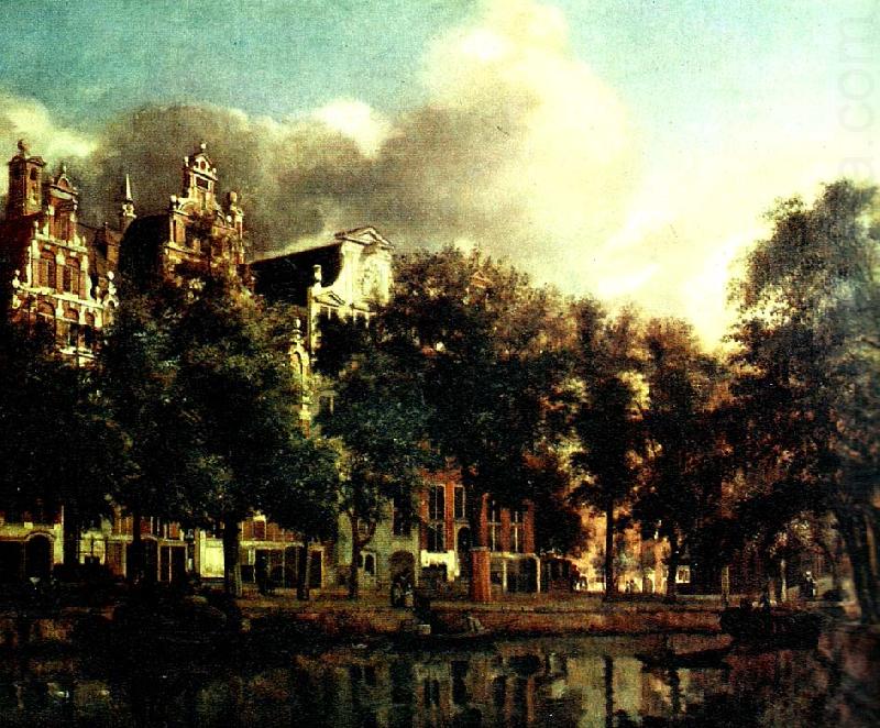 Jan van der Heyden kanal i amsterdam china oil painting image